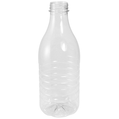 Купить бутылка 1000мл с широким горлом без пробки с плоским дном прозрачная 1/100, 100 шт./упак в Казани