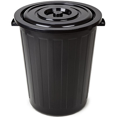 Купить бак мусорный круглый 105л н660хd550 мм пластик черный bora 1/1 (арт. 251) в Казани
