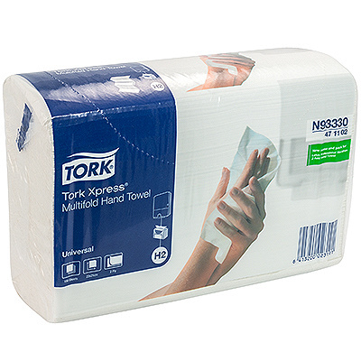 Купить полотенце бумажное листовое 2-сл 190 лист/уп 213х234 мм multifold-сложения tork h2 xpress (арт.471103) натурально-белое sca 1/20, 1 шт. (артикул производителя 93330) в Казани