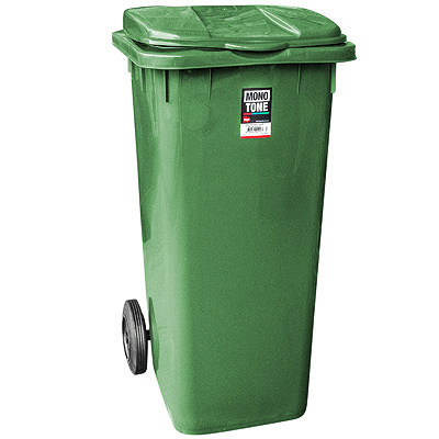 Купить бак мусорный прямоугольный 120л дхшхв 600х480х960 мм на колесах пластик зеленый bora 1/3 (арт. 996) в Казани