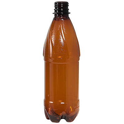 Купить бутылка 500мл с узким горлом без пробки с фигурным дном pet коричневый 1/100, 100 шт./упак в Казани