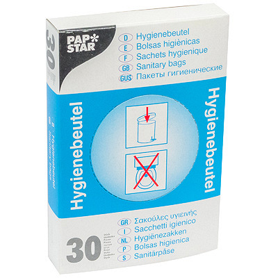 Купить пакет гигиенический 30 шт/уп полиэтиленовый белый papstar 1/50, 1 шт. (артикул производителя 12293) в Казани