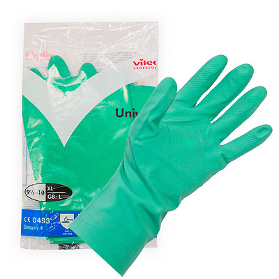 Купить перчатки хозяйственные xl универсальные нитрил зеленые vileda 1/10/50, 1 шт. (артикул производителя 102592) в Казани
