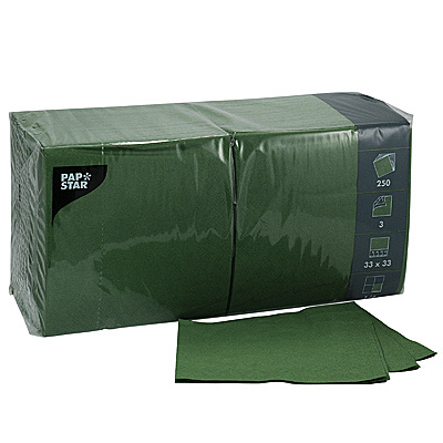 Купить салфетка бумажная зеленая 33х33 см 3-сл 250 шт/уп papstar 1/4 (артикул производителя 12486) в Казани