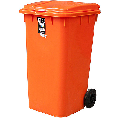 Купить бак мусорный прямоугольный 240л дхшхв 730х580х1050 мм на колесах пластик оранжевый bora 1/1, 1 шт. в Казани