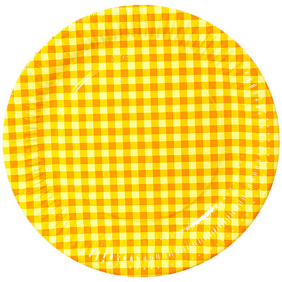 Купить тарелка бумажная d260 мм с дизайном клетка желтая картон papstar 1/20/360, 20 шт./упак (артикул производителя 11801) в Казани