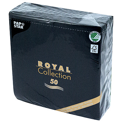 Купить салфетка бумажная черная 40х40 см 1-сл 50 шт/уп royal papstar 1/5 (артикул производителя 10452) в Казани