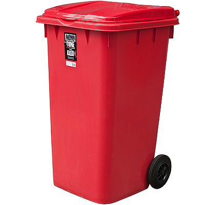 Купить бак мусорный прямоугольный 240л дхшхв 730х580х1050 мм на колесах пластик красный bora 1/1 (арт. 994) в Казани
