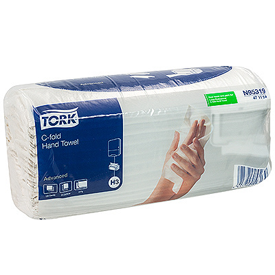 Купить полотенце бумажное листовое 2-сл 120 лист/уп 240х275 мм с-сложения tork h3 advanced (арт.471114) белое sca 1/20 (артикул производителя 95319) в Казани
