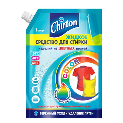 Купить средство для стирки жидкое 1л для цветных тканей chirton doy-pack gd 1/6, 1 шт. в Казани