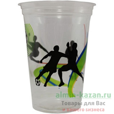 Купить стаканчик пластиковый 300мл d90,5 мм polarity pet футбол scandipakk, 100 шт./упак в Казани