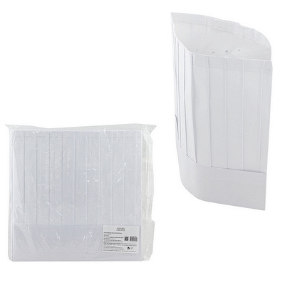 Купить колпак поварской одноразовый h290 мм 20 шт шеф белый бумага "almin" в Казани