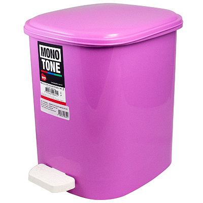 Купить контейнер мусорный прямоугольный 10л дхшхв 250х320х290 мм с педалью пластик розовый bora 1/6 (арт. 640) в Казани