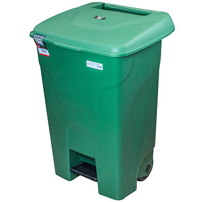 Купить бак мусорный прямоугольный 80л дхшхв 450х505х730 мм на колесах с педалью пластик зеленый bora 1/1 (арт. 992) в Казани