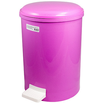 Купить контейнер мусорный круглый 20л н415хd310 мм с педалью пластик розовый bora 1/6, 1 шт. в Казани