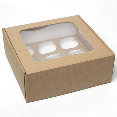 Купить коробка для пирожных дхшхв 250х170х100 мм с окном картон крафт gdc 1/25/150, 25 шт./упак в Казани