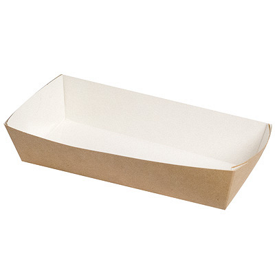 Купить лоток для хот догов, блинов, сосисок, закусок 165х70х40 мм прямоугольный крафт картонный "geovita", 50 шт./упак в Казани