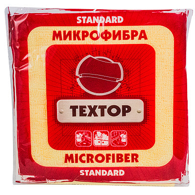 Купить салфетка микроволоконная дхш 290х290 мм 1 шт/уп standart цвет в ассортименте textop 1/100, 1 шт. в Казани