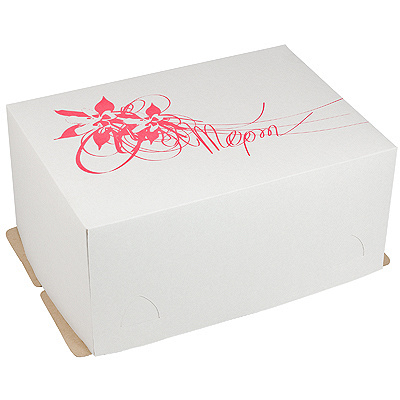 Купить коробка для торта дхшхв 290х210х140 мм до 1.5 кг прямоугольная картонная с рисунком 1/50, 50 шт./упак в Казани