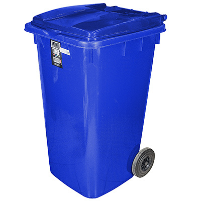 Купить бак мусорный прямоугольный 240л дхшхв 730х580х1050 мм на колесах пластик синий bora 1/1 (арт. 994) в Казани