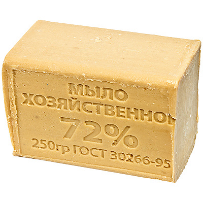 Купить мыло хозяйственное 250г 72% без упаковки темное 1/48, 1 шт. в Казани