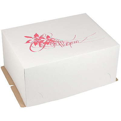 Купить коробка для торта дхшхв 360х270х170 мм до 2 кг прямоугольная картонная с рисунком 1/100, 100 шт./упак в Казани