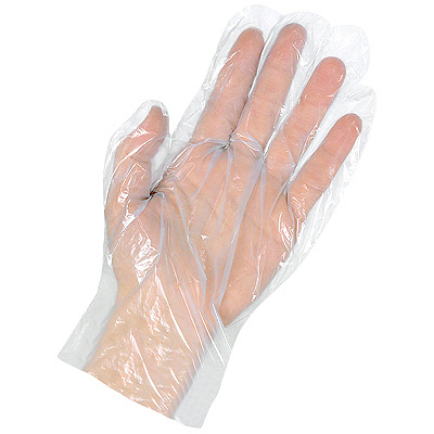 Купить перчатки одноразовые полиэтиленовые l 100 шт/уп 6 мкм прозрачные 1/100, 1 шт. в Казани